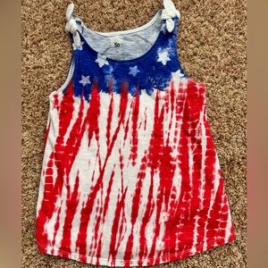 SO tank, red white and blue with bow detail on sleeves, size M/8